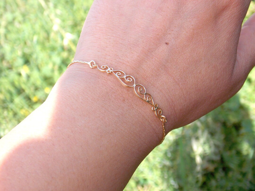 Gold Plated Bracelet Spiral Bracelet Dainty Simple Bracelet Everyday