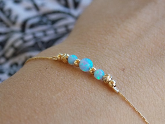 opal gold bracelet tiny opal bracelet opal jewelry minimal bracelet beaded bracelet opal bead bracelet Opal bracelet