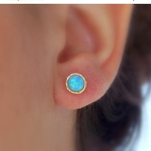 Opal stud earrings - gold opal earrings - opal earrings - classic earrings - stud earrings - Gold filled earrings