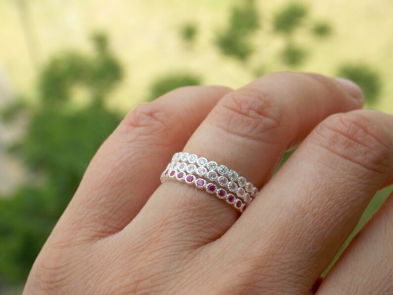 Blue diamonds ring CZ engagement ring Pave ring Black stone eternity ring micro pave SALE