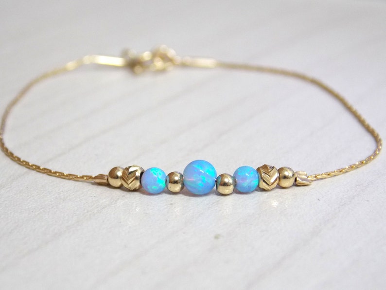 opal gold bracelet tiny opal bracelet opal jewelry minimal bracelet beaded bracelet opal bead bracelet Opal bracelet