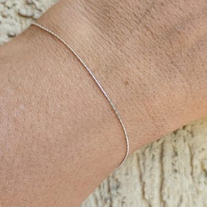 Thin dainty bracelet -plain Silver bracelet - Silver fine thin minimalistic bracelet - dainty bracelet