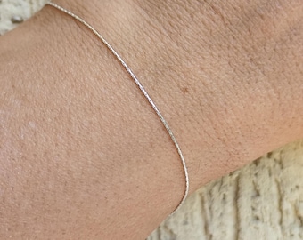 Thin dainty bracelet -plain Silver bracelet - Silver fine thin minimalistic bracelet - dainty bracelet