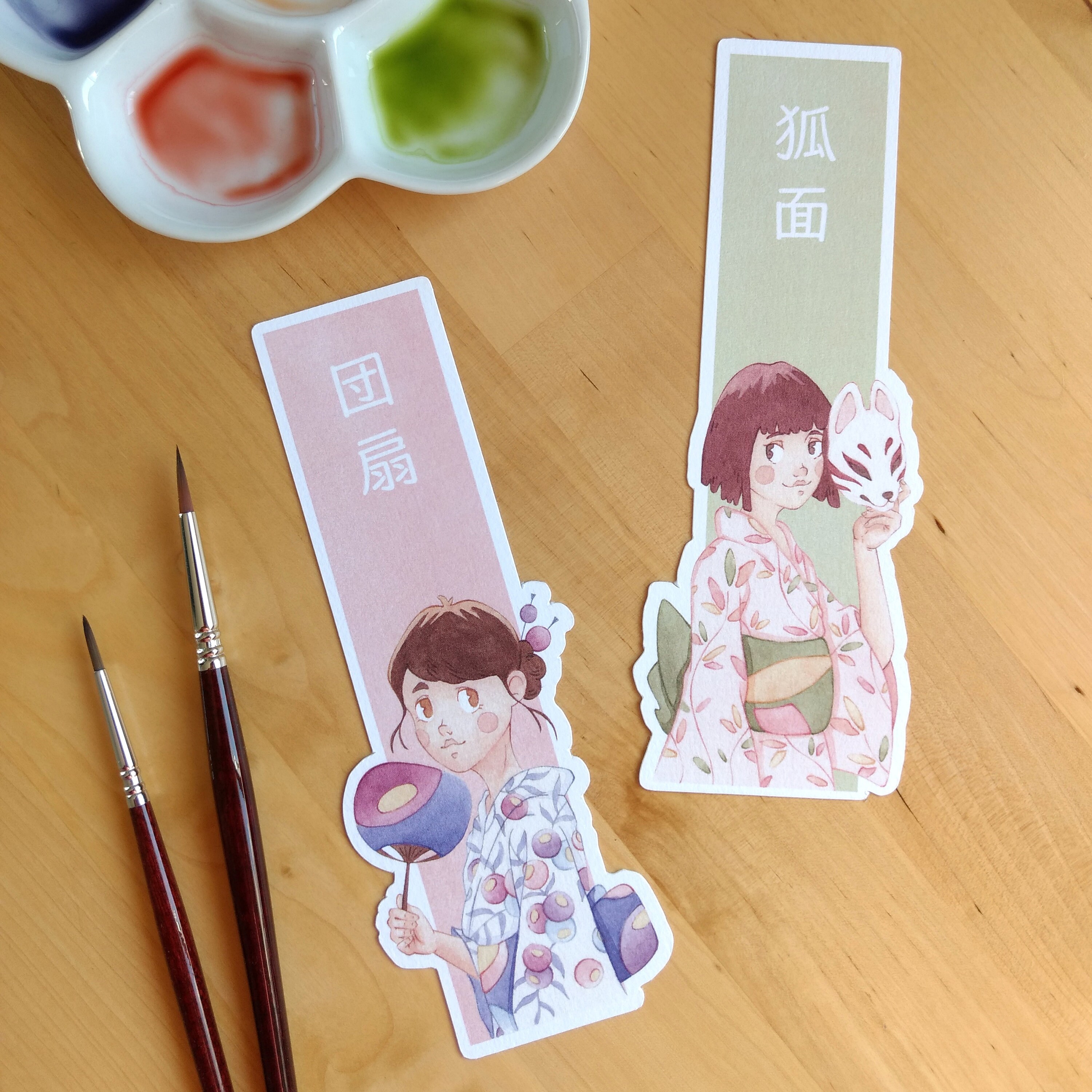 Bookmark watercolor Bookmark japan Bookmark kawaii Etsy
