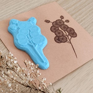 Rubber stamp | flower stamp | botanical stamp | hand carved stamp