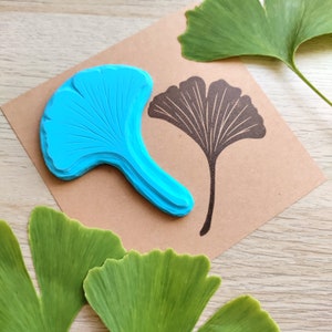 Ginkgo Leaf Stamp - Hand carved rubber stamp, handmade caft stamp, scrapbooking and journaling