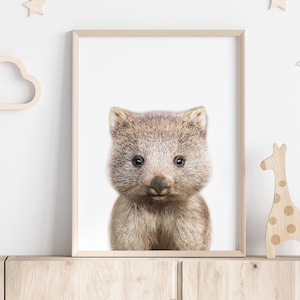 Australian Wombat Print, Photo, Nursery Animals, Kids Room Decor, Printable Digital Download, Cute Platypus, Printed Wall Art