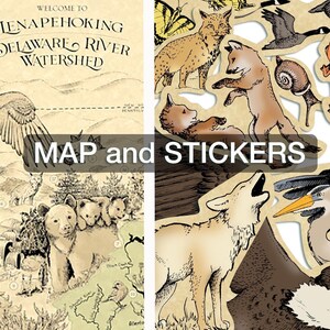 Landkarte & Sticker Set von Lenapehoking/Delaware River Watershed
