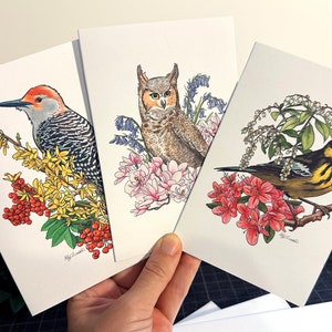 Jeu de cartes de correspondance oiseaux et fleurs