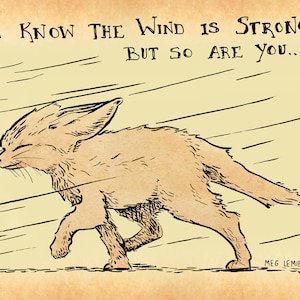 Fox In The Wind 8"x10" art print