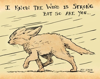 Fox In The Wind 8"x10" art print