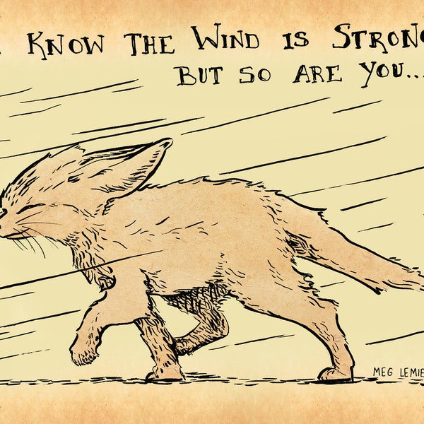 Fox In The Wind 8"x10" art print