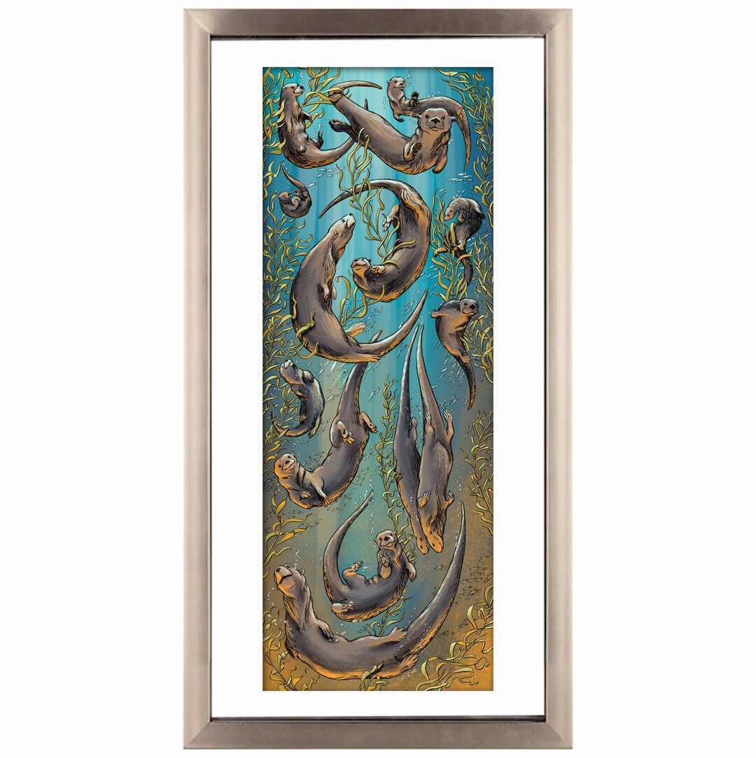 Playful Otters Art Print - Etsy