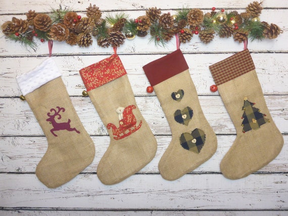 mini burlap christmas stockings