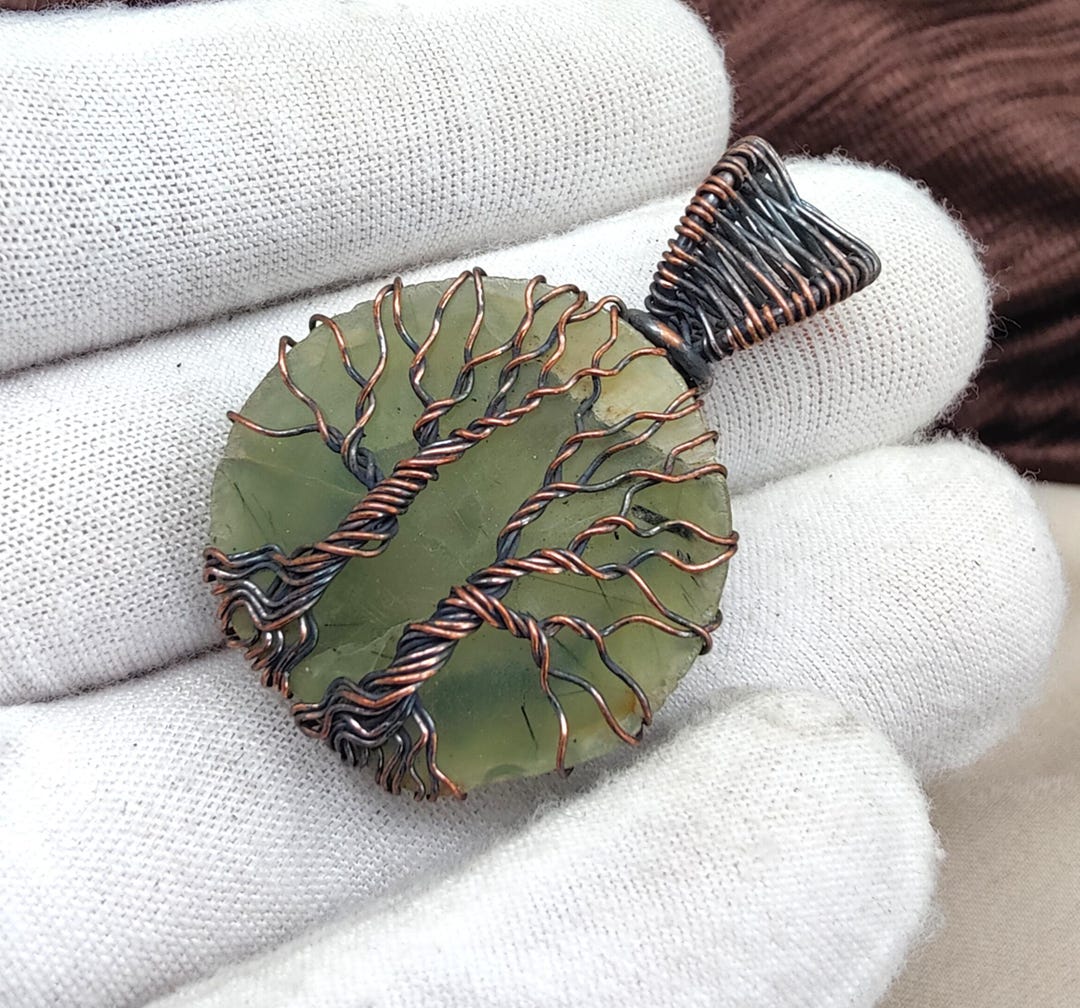 Snowflake Obsidian Tree of Life Pendant : Copper Wire Wrapped Boho ...