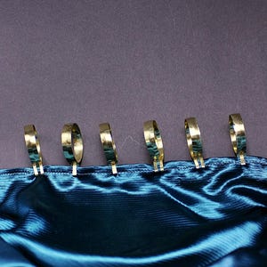 Argolas de cortina de latão vintage com clipes - conjunto de 24