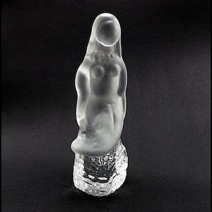 Art Glass Mermaid Crystal Sculpture,Poul Kedelv Design,Reijmyre Glasswork Sweden,1960s,Glass Sculpture,Glass art