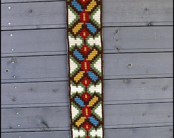 Norwegian Wool Tapestry: Vintage Scandinavian Bell Pull Wall Decor
