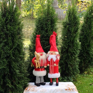 Vintage Swedish Tomte Gnome Figurines: Scandinavian Christmas Decor (Set Of 2)