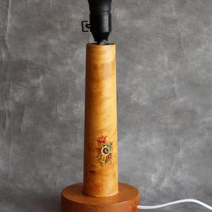 Wood lamp base wood lighting table lamp,Scandinavian wooden table lamp rustic cottage handmade wooden,Vintage hand turned wooden lamp base