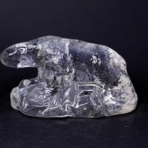 Rare and Collectible Vintage &quot;Bergdala&quot; Sweden Glass Bear Sculpture, style of abstractionism, Scandinavian Glass, 1960s. Rare find
