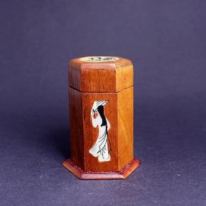 Vintage Red Rosewood Toothpick Holder: Handmade Chinese Decor