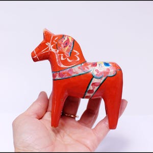 Dala Red horse Sweden,Nils Olsson Dala Häst-folk art from Sweden,Vintage Horse figurine,Dalapferd,Dalecarlian horse,Dala Pferd,Wooden horse