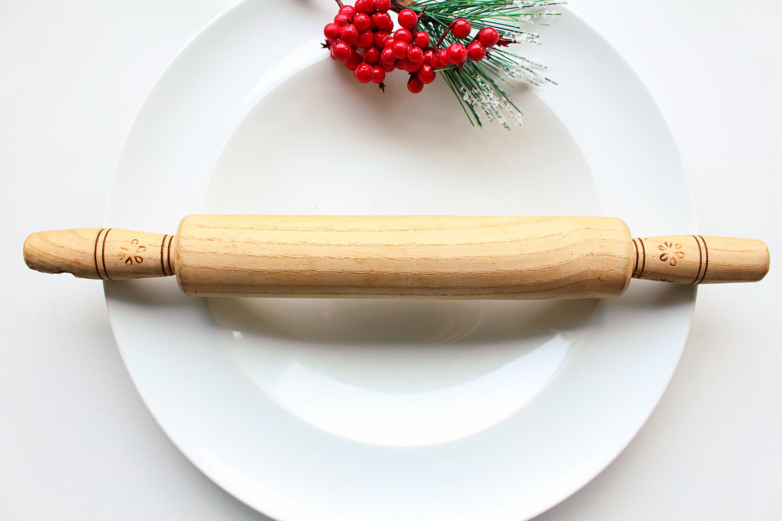 ヴィンテージ木製麺棒：アンティークキッチンデコレーション - Etsy 日本