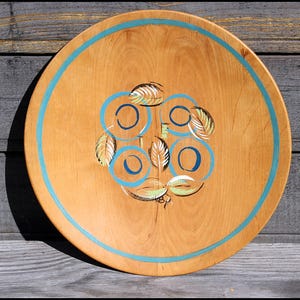 Scandinavian Hand Painted Wooden Bowl, Aron Lindström handmade Norwegian wooden bowl,Norwegian folk art,Wall hanging Norwegian folk art.