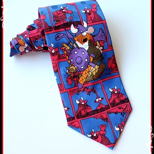 Men&#39;s Necktie,Cartoon viking tie for men - 90s comics tie ,Viking neckties,Cartoon lover gift