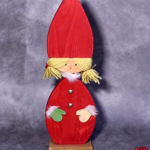 Bo-Strom Santa Mrs Claus Vintage Swedish Gnomes Wooden Girl Christmas,Tomte christmas,Wooden Sweden Folk Art