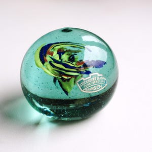 Vintage Ture Berglund Glass Paperweight: Skansen Swedish Design