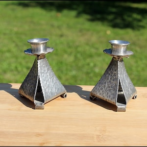 Pewter candlestick,Pewter made in Norway candle holder K.N.L.,VINTAGE 1960s hand made Pewter Candlestick,Set of 2 Pewter Candle Holder