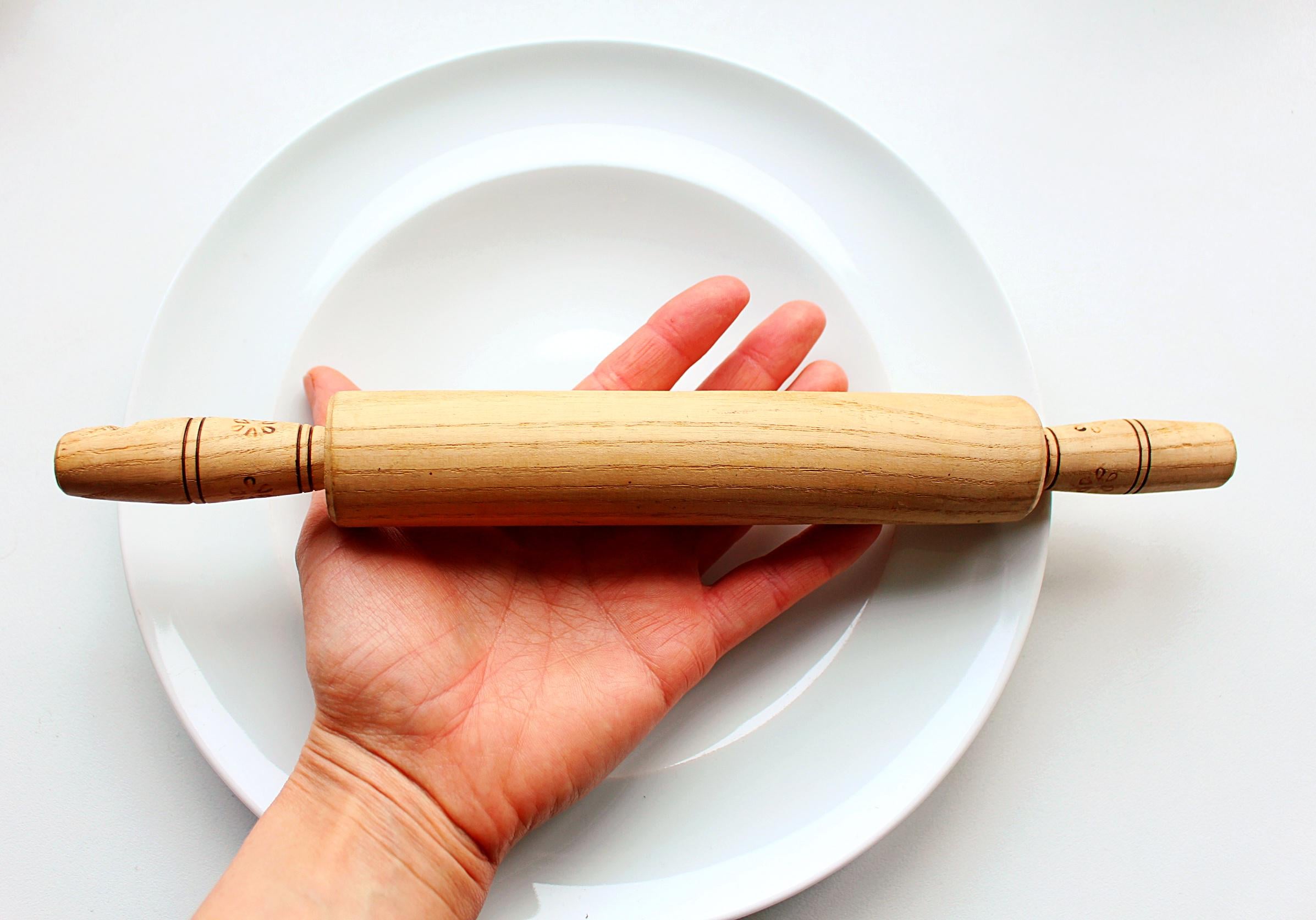 ヴィンテージ木製麺棒：アンティークキッチンデコレーション - Etsy 日本