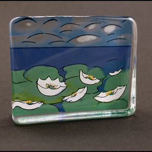 Iittala Heljä Liukko-Sundström"Suvi" biglietto di vetro, fermacarte di cristallo, vetro svedese, biglietto decorativo Arabia Finlandia Summer Of Glass di Iittala