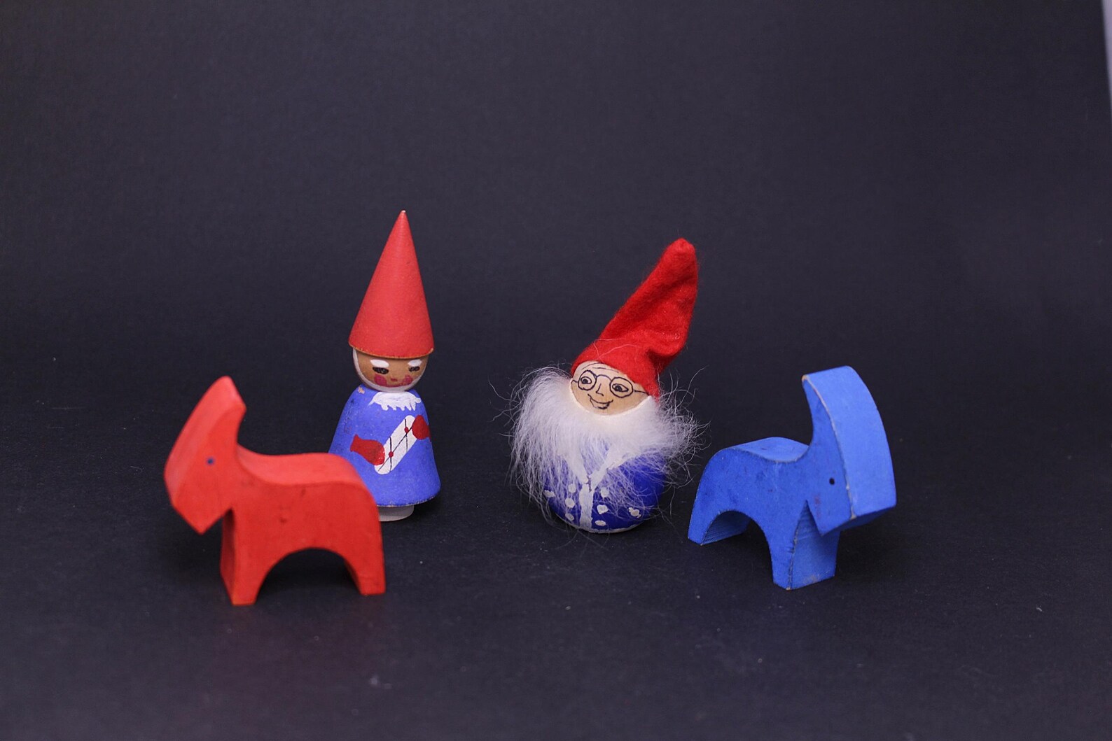 Vintage Swedish Christmas Tomte Gnome & Dala Goat Figures - Etsy