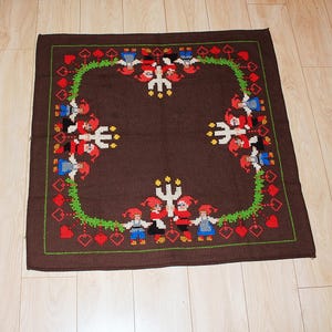Vintage embroidered Christmas tablecloth,Swedish lovely christmas embroidered tabel cloth ,Scandinavian tablecloth,Christmas table runner