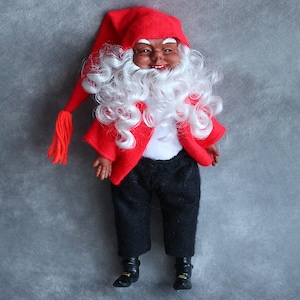 Vintage norsk Nisse-tomtedocka: Nordisk jultomte-julprydnad (33 cm)