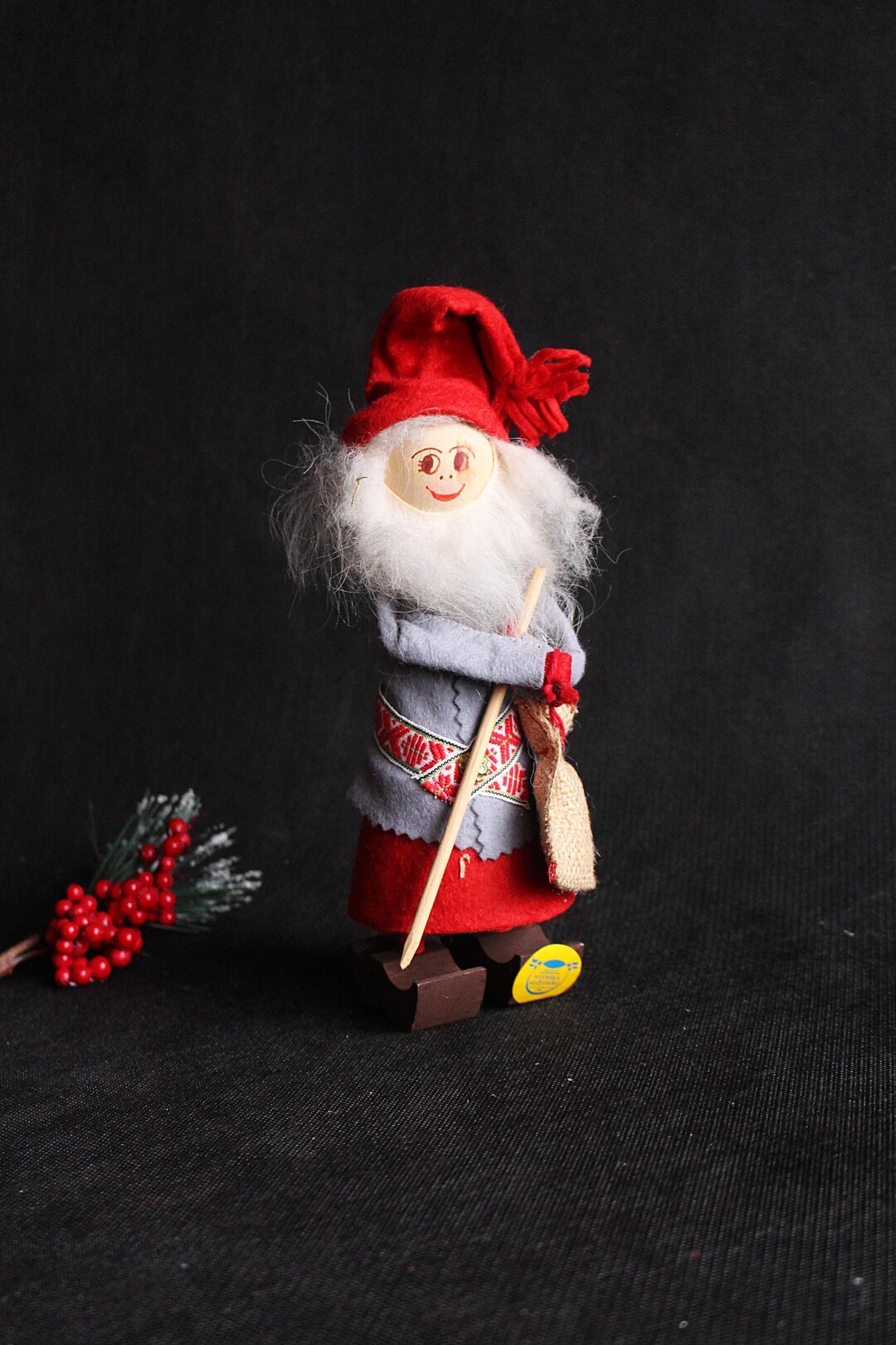 Rustic Elf Swedish Rustic Wooden Christmas Elf Tomte,swedish Tomte,vintage Wooden ...