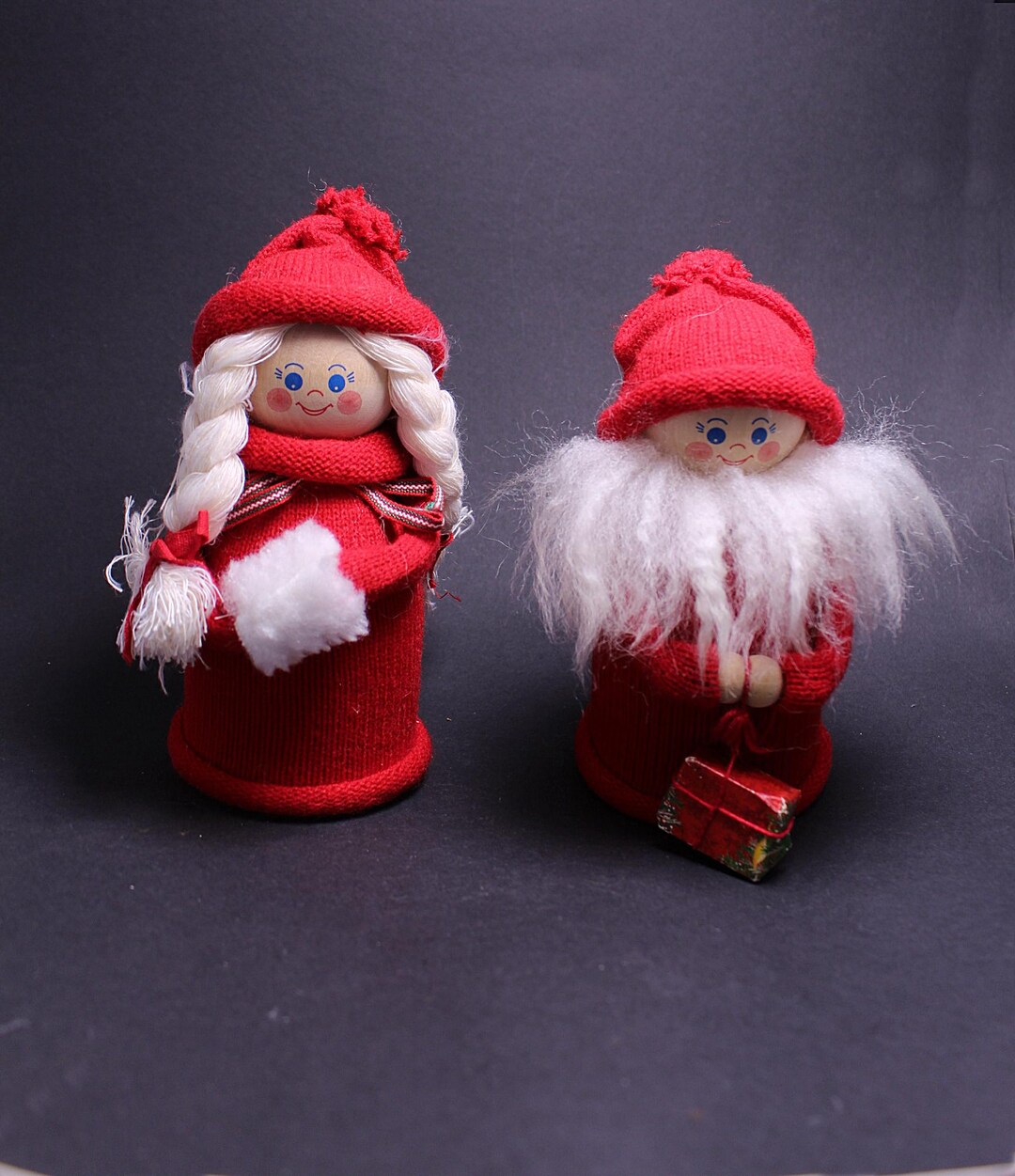 Vintage Swedish Tomte Figurines: Scandinavian Christmas Decor, Set