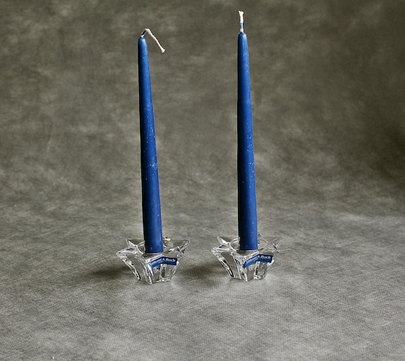 WELTRXE Set 3 Portacandele In Cristallo K5 Champagne: Per Candele Coniche E Tea Light, Design 2 In 1 Sfaccettato
