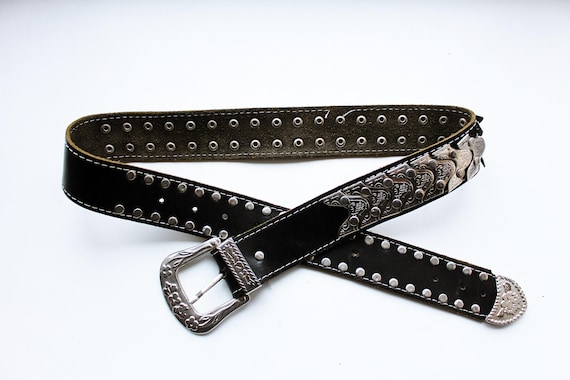 Leather and metal  decorative belt Leather Belt  main image 3