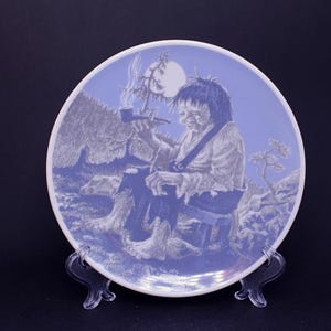 Porsgrund porcelain norwegian troll plate vintage collectible folk art fairy tale,Vintage troll plate