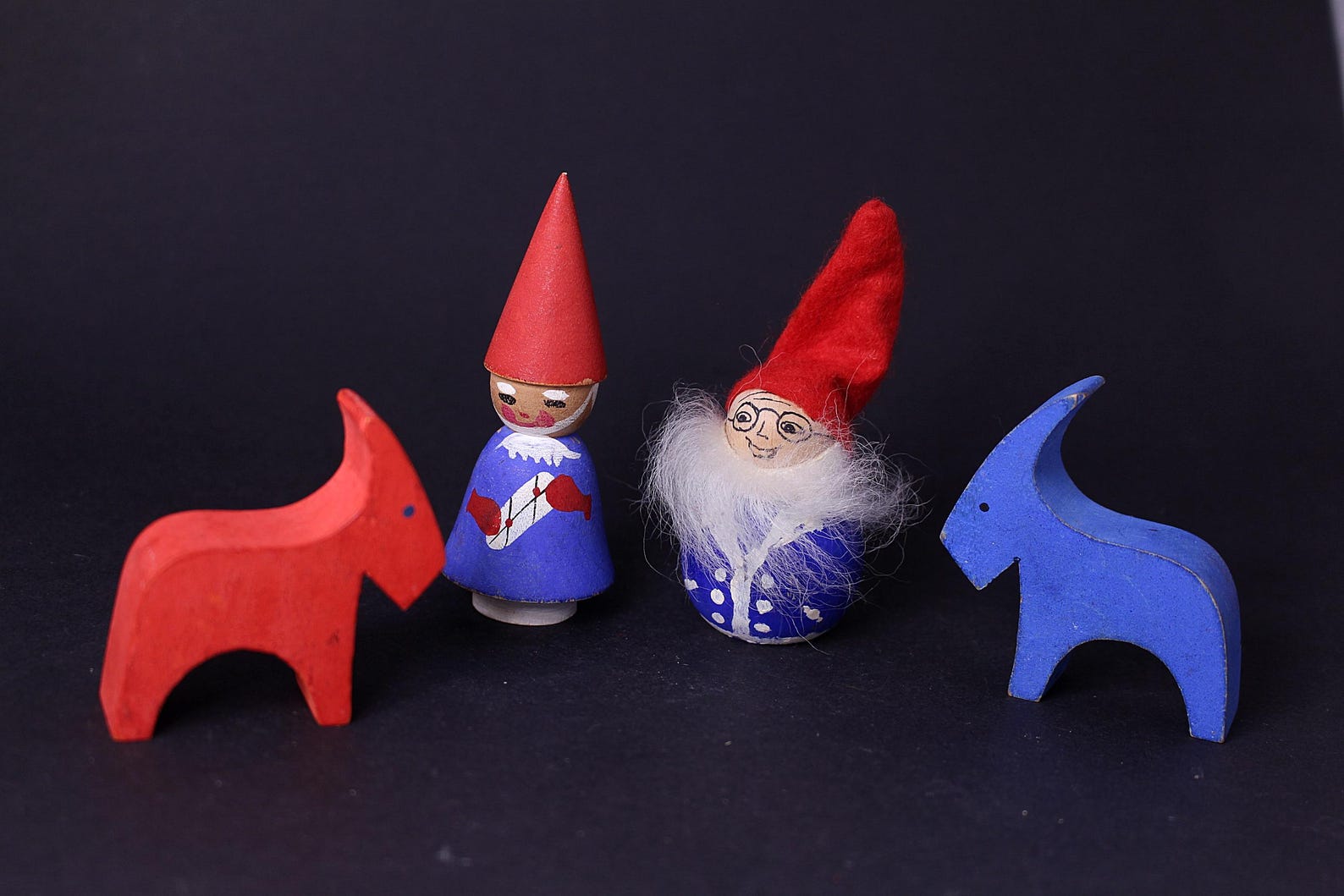 Vintage Swedish Christmas Tomte Gnome & Dala Goat Figures - Etsy