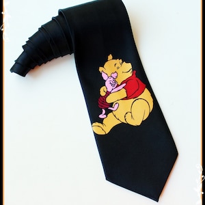 Men&#39;s Necktie,Teddy Bear  Donkey cartoon  Necktie, BlackTeddy Bear & Donkey cartoon silk Necktie,Men&#39;s Accessories.