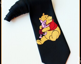 Men&#39;s Necktie,Teddy Bear  Donkey cartoon  Necktie, BlackTeddy Bear & Donkey cartoon silk Necktie,Men&#39;s Accessories.