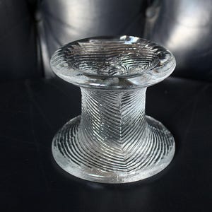Kosta Boda Roma glass candlestick / holder by Rolf Sinnemark,Vintage Rolf Sinnemark glass &#39;Roma&#39; candlestick