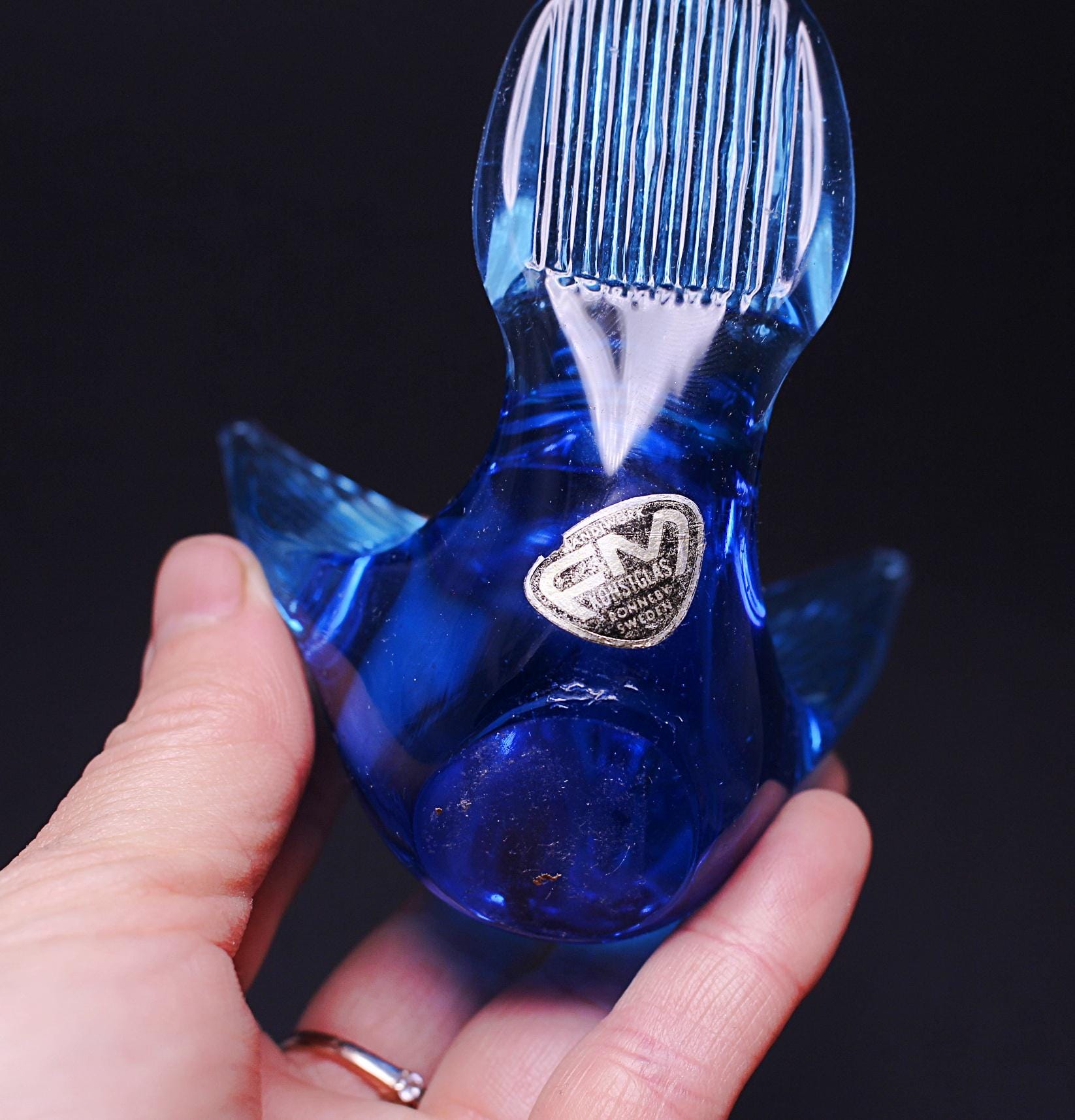 FM KONSTGLAS ガラスの魚オブジェ FM ガラスの魚オブジェ スウェーデン