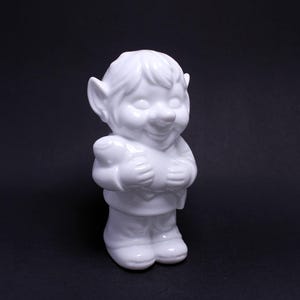 Garden troll boy with fish,Swedish elf,Figurine gnome,Garden Gnome Fishing