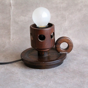 Vintage: Handgedrechselter Lampenfuß aus Holz: Skandinavisches Cottage Dekor